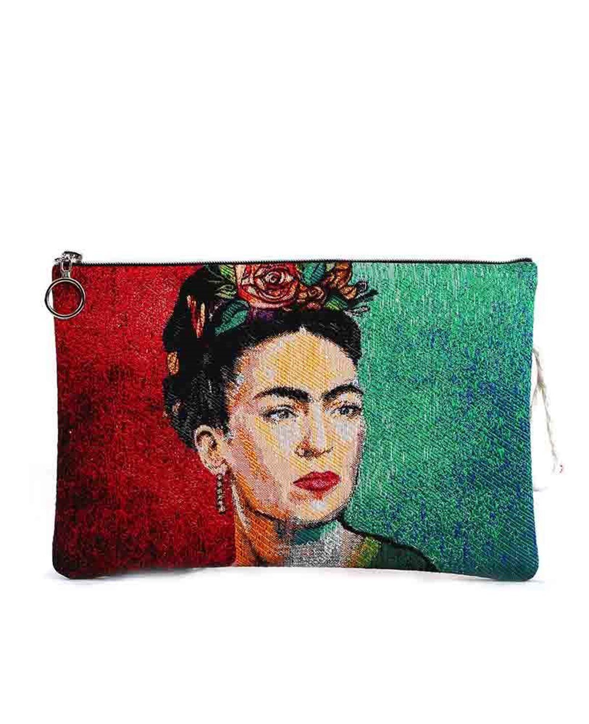 Fri-da Desenli Goblen Dokuma Makyaj Çantası (Clutch)