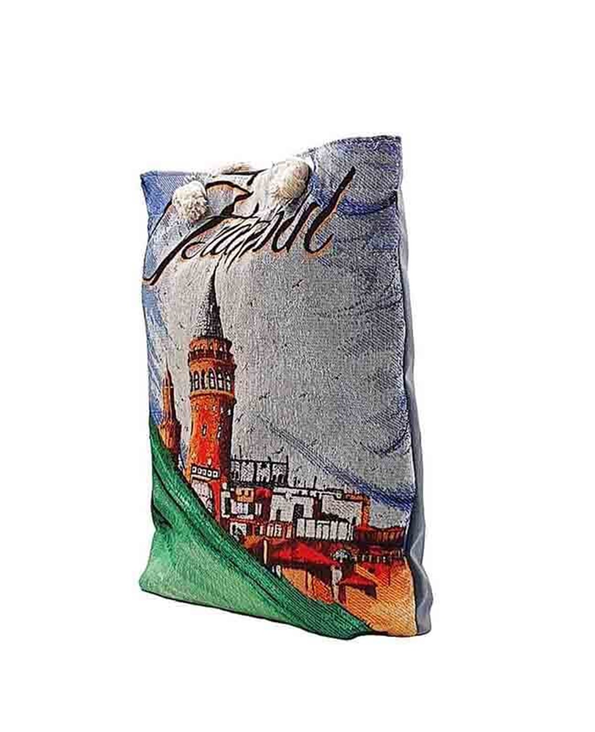 Galata Kulesi Görselli Dokuma Goblen Heybe Çanta