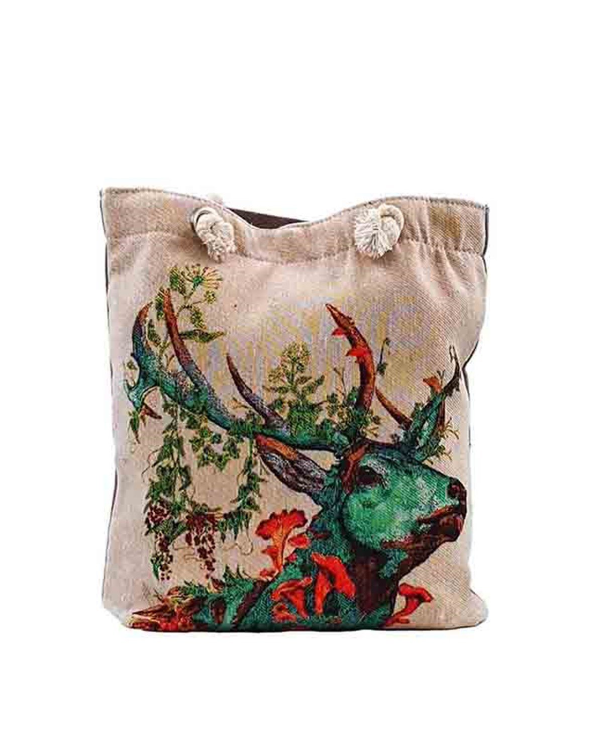Geyik Desenli Goblen Dokuma Heybe Çanta