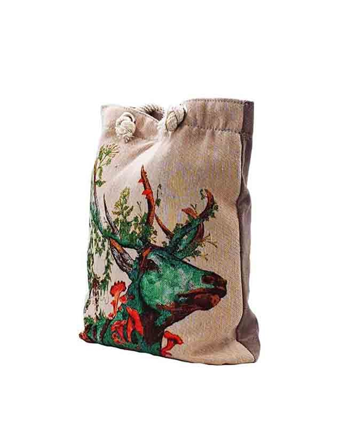 Geyik Desenli Goblen Dokuma Heybe Çanta