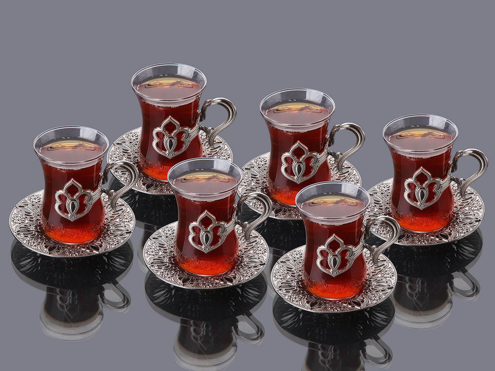 Harman Tepsili 6'lı Çay Takımı 19 Parça-Nikel Teknobutik.com'da
