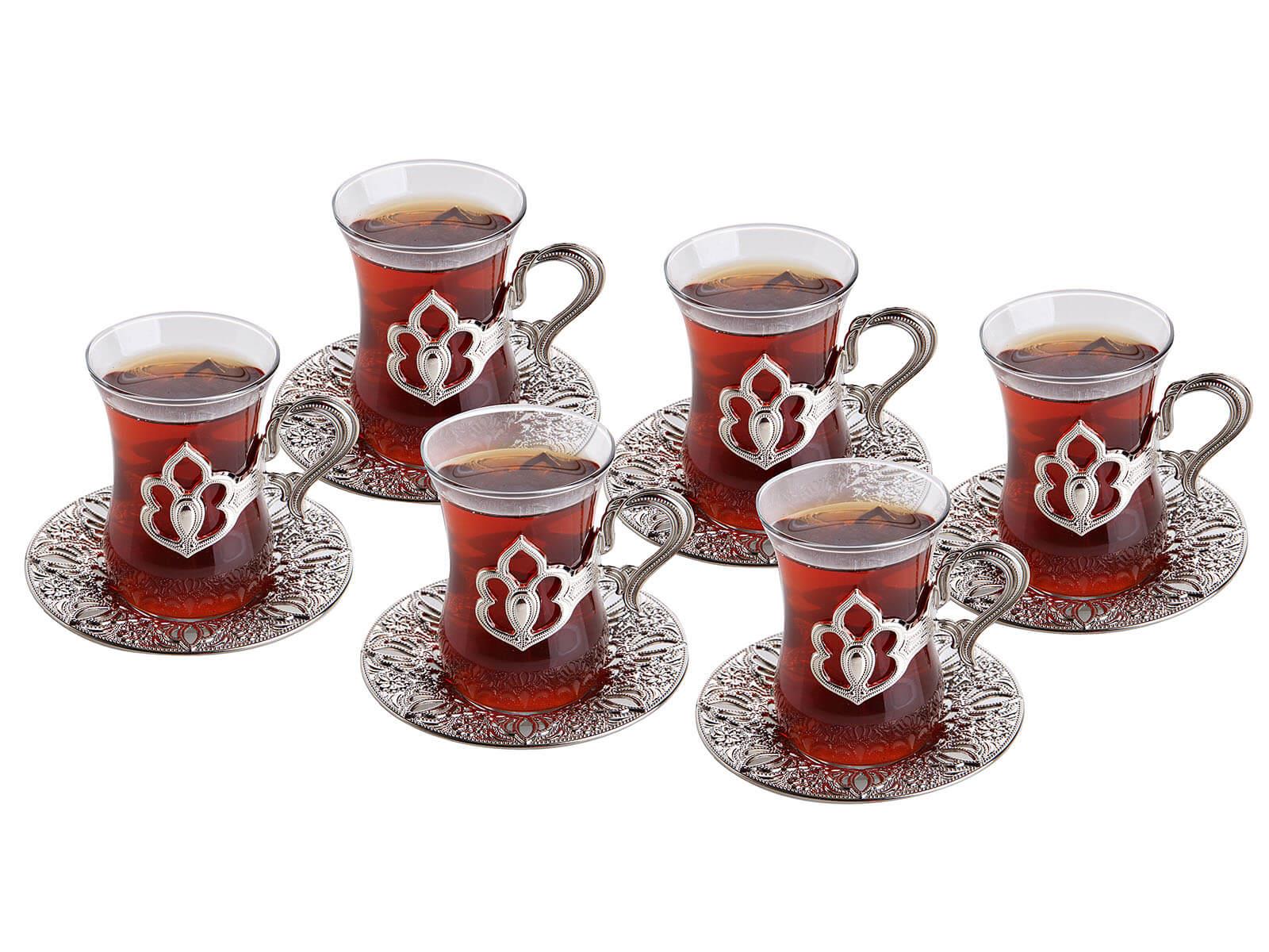 Harman Tepsili 6'lı Çay Takımı 19 Parça-Nikel Teknobutik.com'da