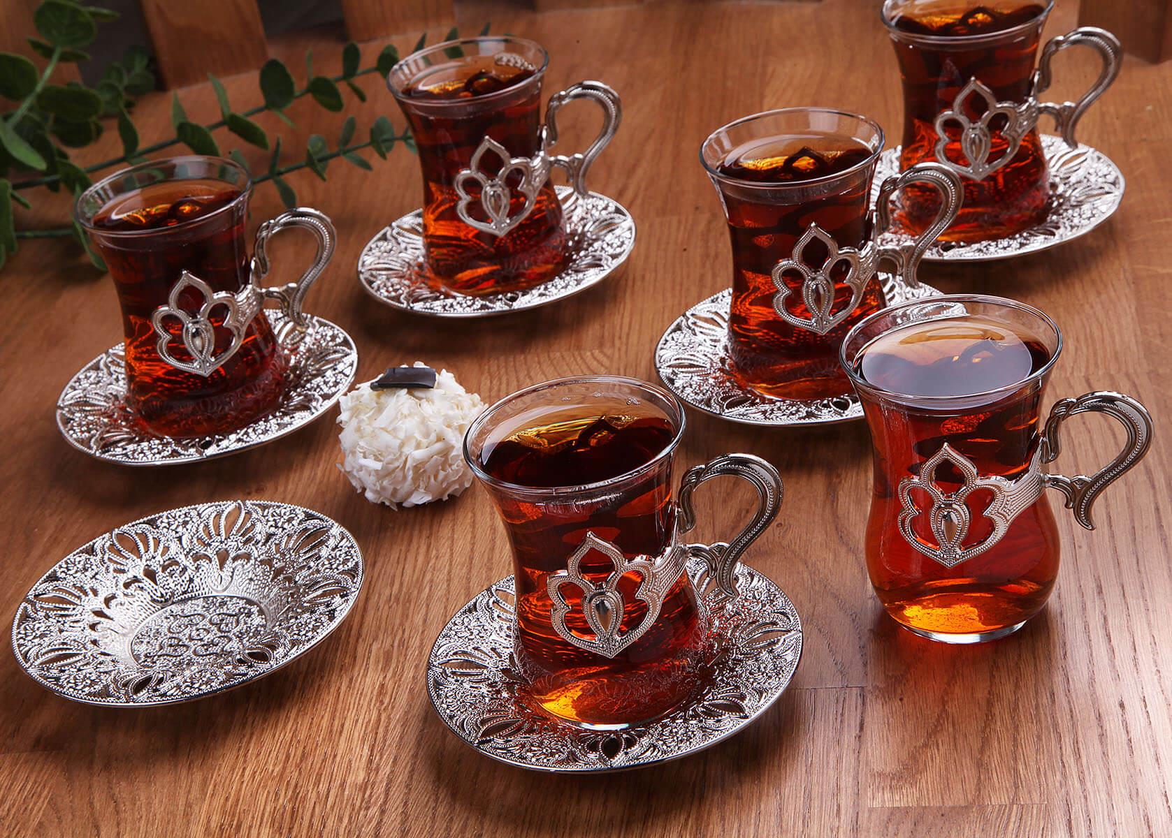 Harman Tepsili 6'lı Çay Takımı 19 Parça-Nikel Teknobutik.com'da