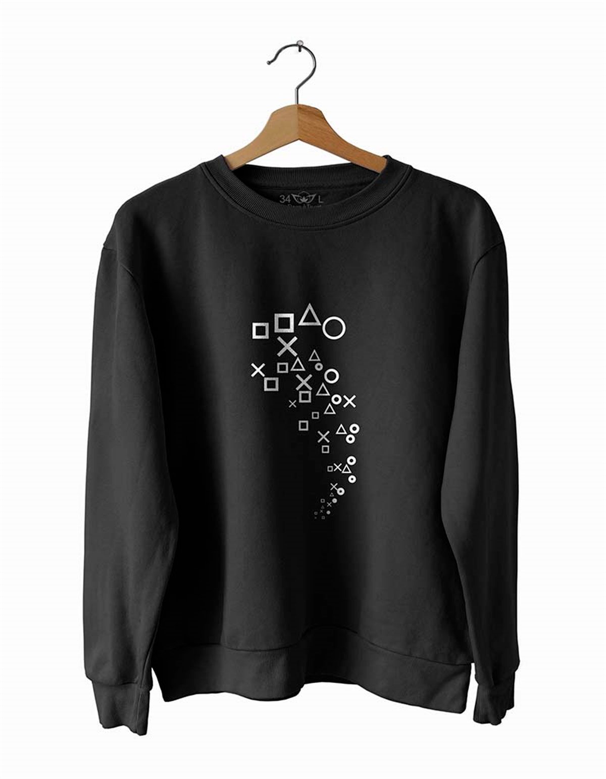 İşaretler Basklı Slim Fit Pamuk Sweatshirt
