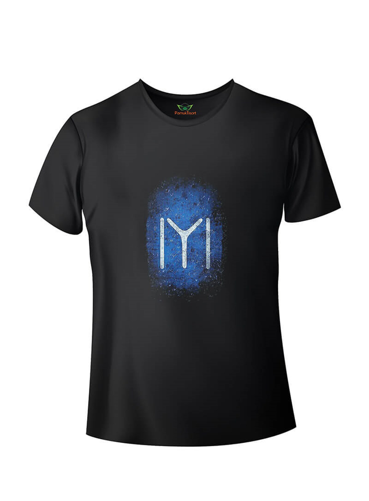 Iyı (Kayı) Bayrağı Siyah Baskılı Basic T-shirt Teknobutik.com'da