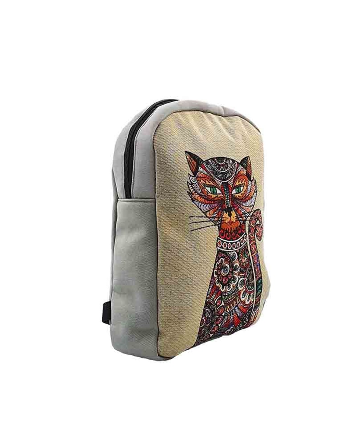 Kedi Desenli Goblen Dokuma Sırt Çantası