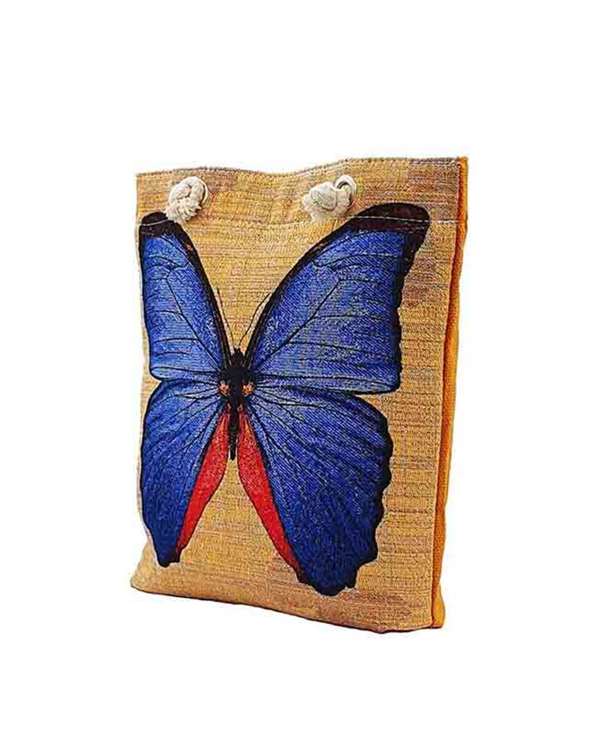 Kelebek Desenli Goblen Dokuma Heybe Çanta