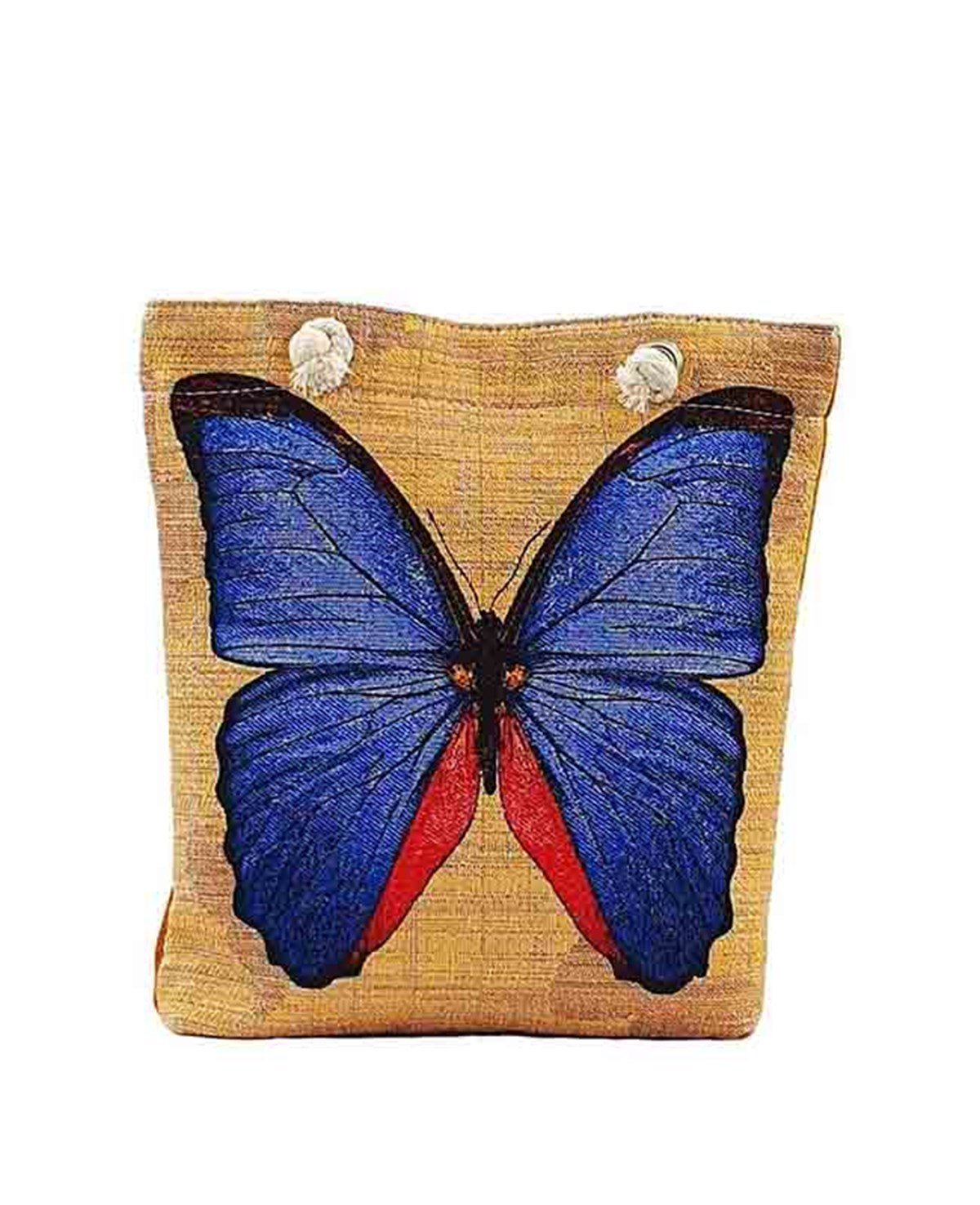 Kelebek Desenli Goblen Dokuma Heybe Çanta