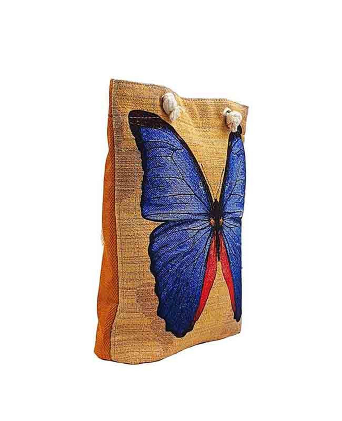 Kelebek Desenli Goblen Dokuma Heybe Çanta