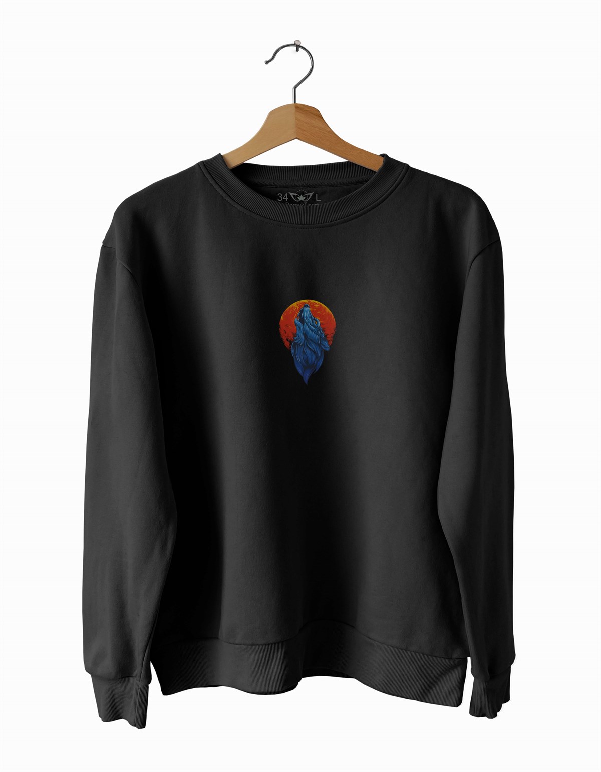Kızılıelma küçük Baskılı Slim Fit Siyah - Beyaz Sweatshirt
