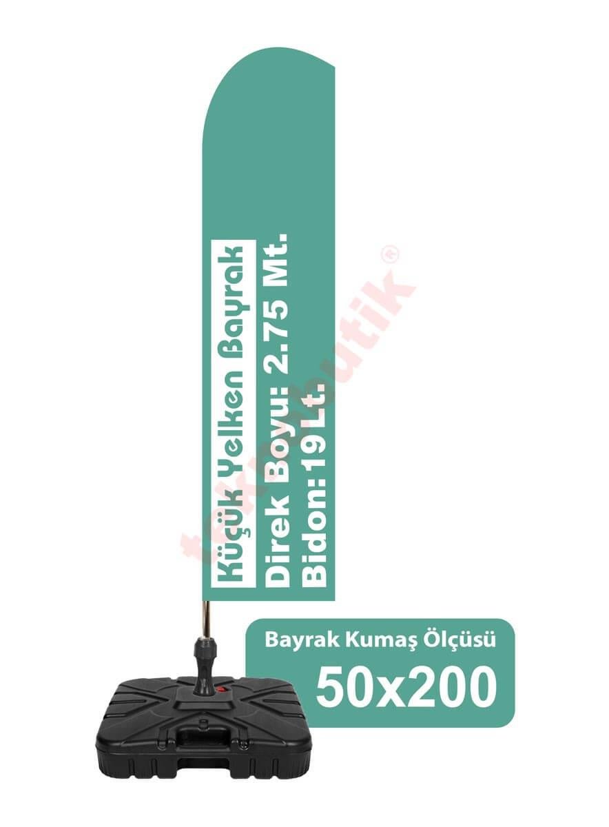 Küçük Yelken Bayrak Baskılı 50cm x 200cm Teknobutik.com'da