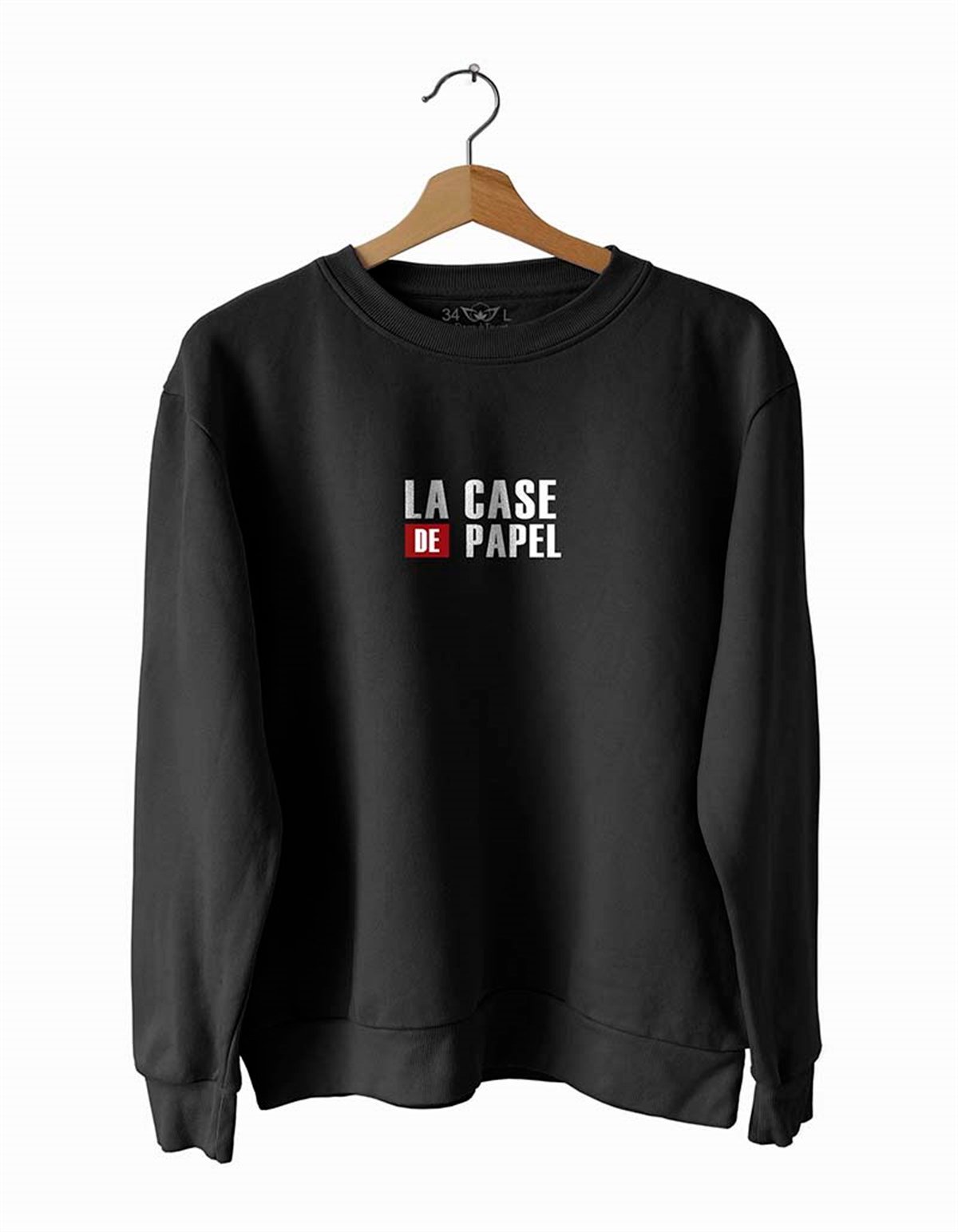 La-C-ase D Pa-Pel Basklı Slim Fit Pamuk Sweatshirt