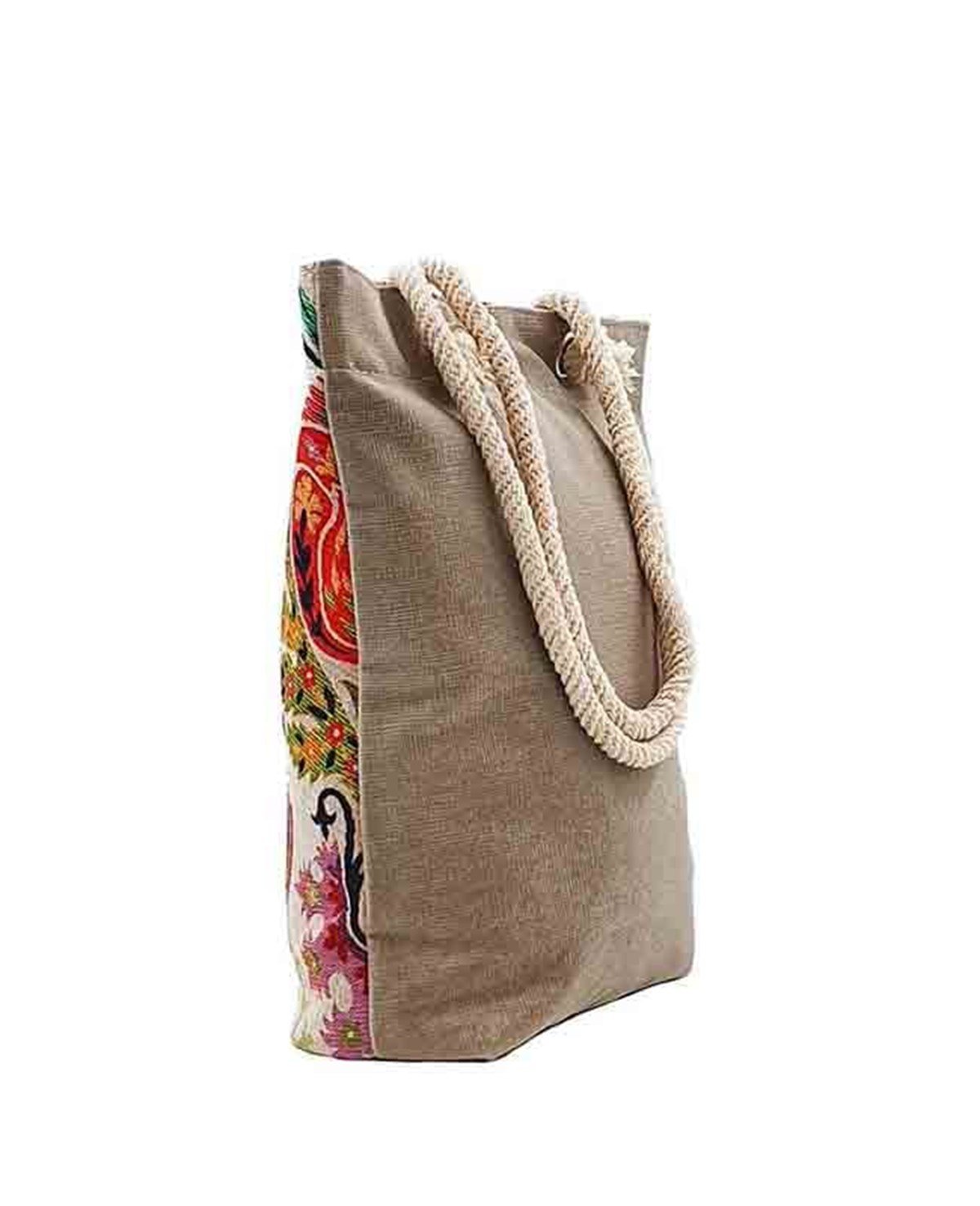 Lale Desenli Goblen Dokum Heybe Çanta