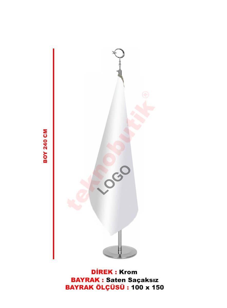 Makam Bayrağı Saçaksız Özel Baskılı Krom 100 x 150 Teknobutik.com'da