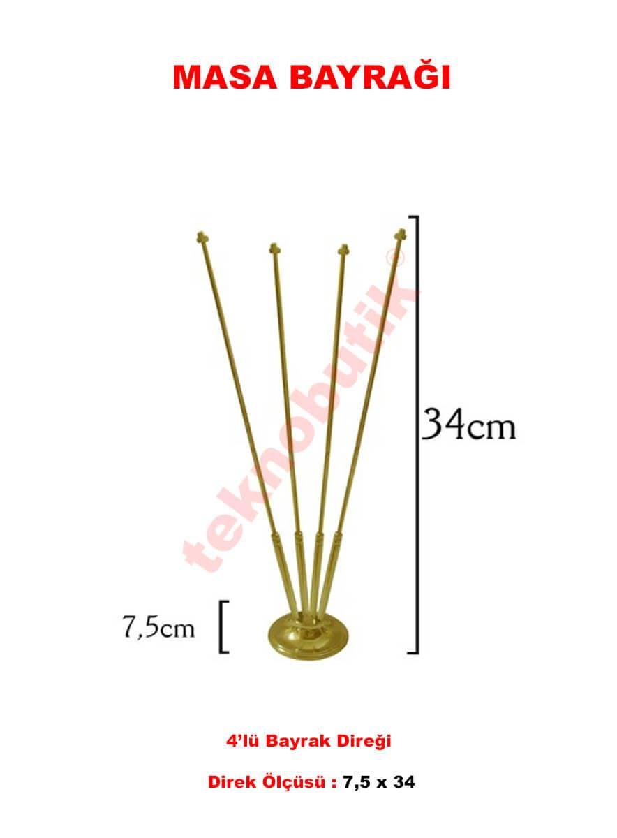 Masa Bayrağı Dörtlü Takım Özel Baskılı veya Ulus Bayraklı Teknobutik.com'da