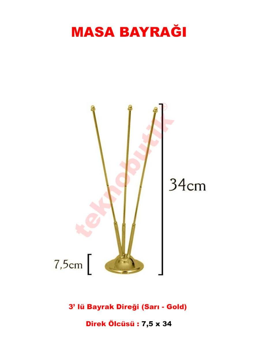 Masa Bayrağı Üçlü Takım Özel Baskılı veya Ulus Bayraklı Teknobutik.com'da