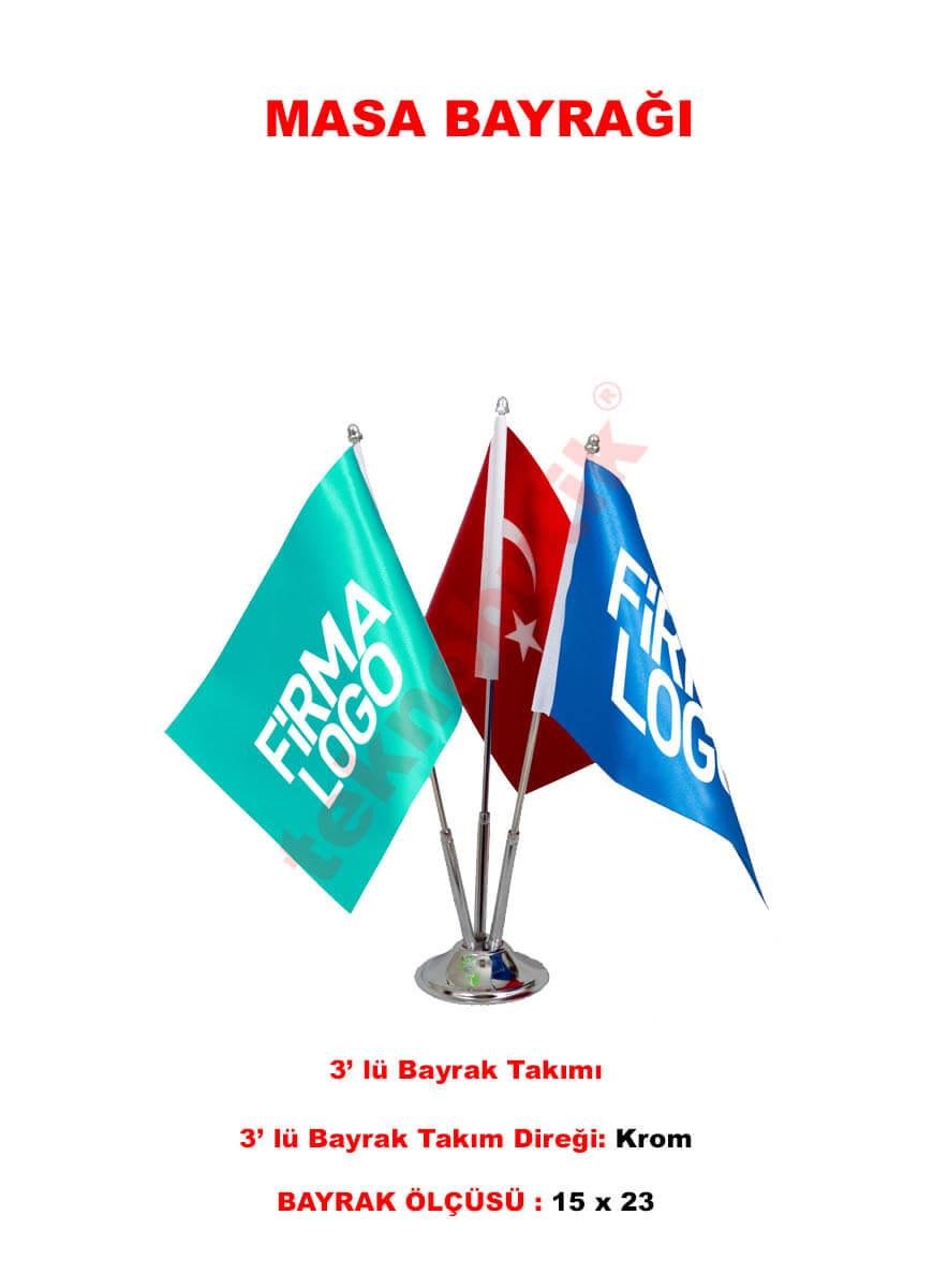 Masa Bayrağı Üçlü Takım Özel Baskılı veya Ulus Bayraklı Teknobutik.com'da