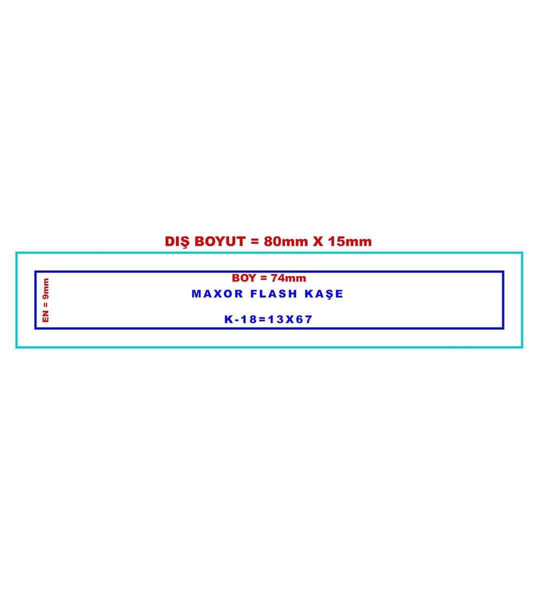 Maxor K-18 13x67 Flash Sistem Kendinden Mürekkepli Kaşe Teknobutik.com'da