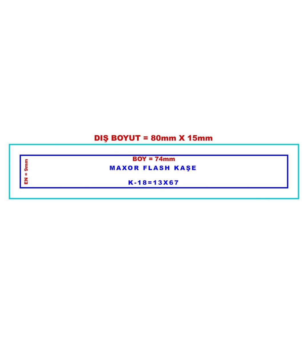 Maxor K-18 13x67 Flash Sistem Kendinden Mürekkepli Kaşe Teknobutik.com'da