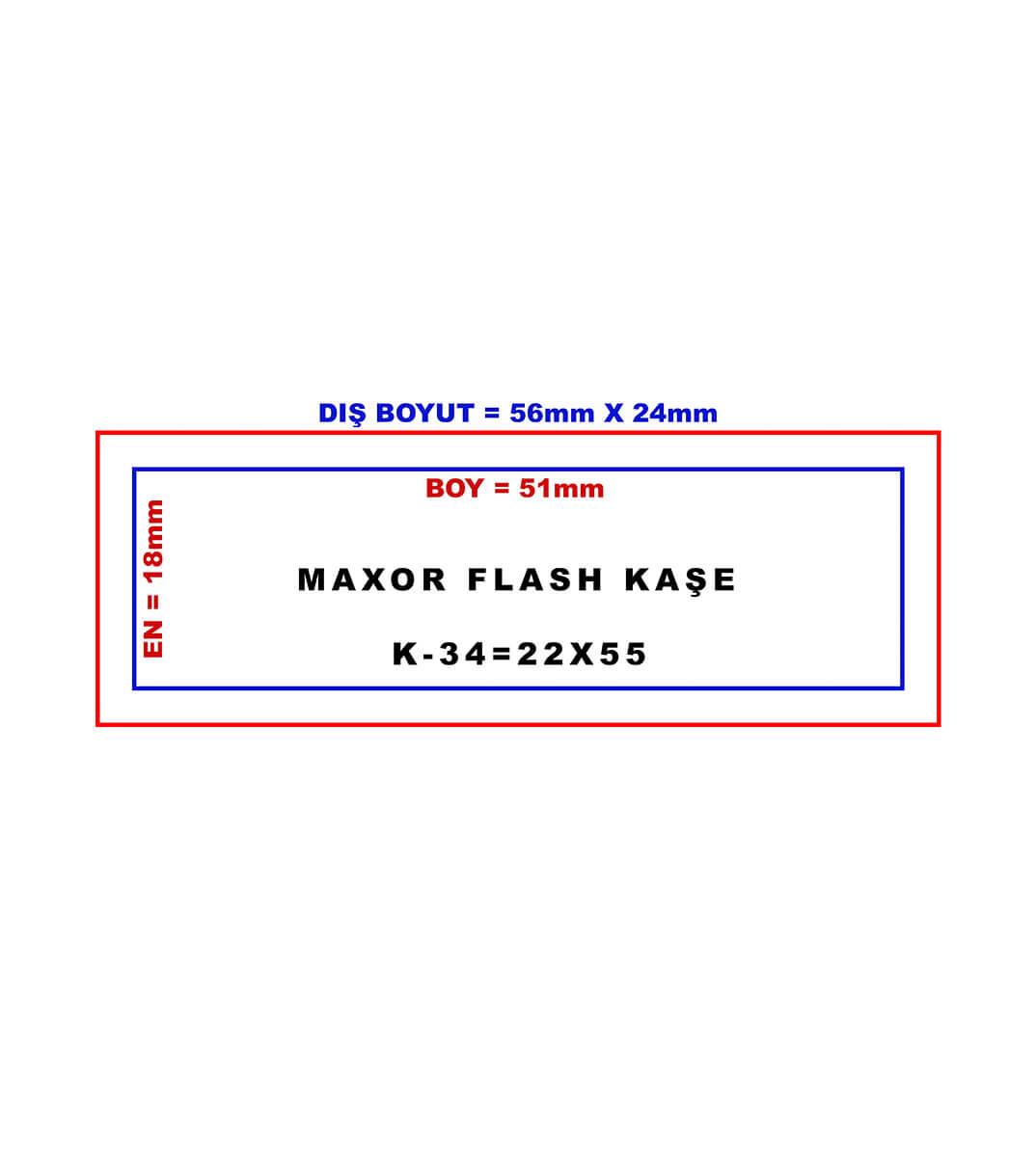 Maxor K-34 22x55 Flash Sistem Kendinden Mürekkepli Kaşe Teknobutik.com'da