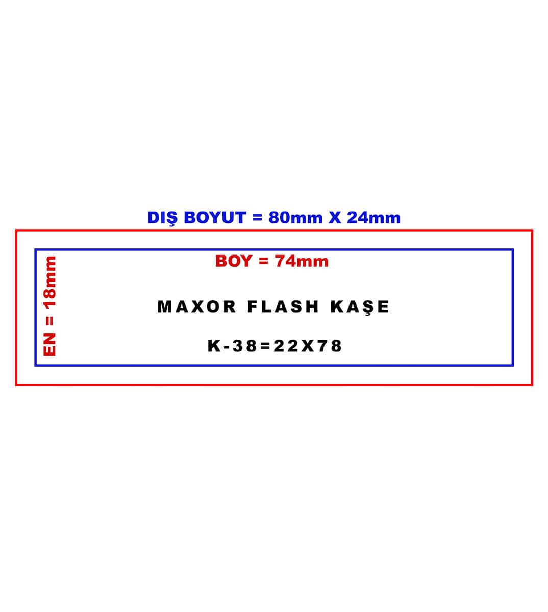 Maxor K-38 22x78 Flash Sistem Kendinden Mürekkepli Kaşe Teknobutik.com'da