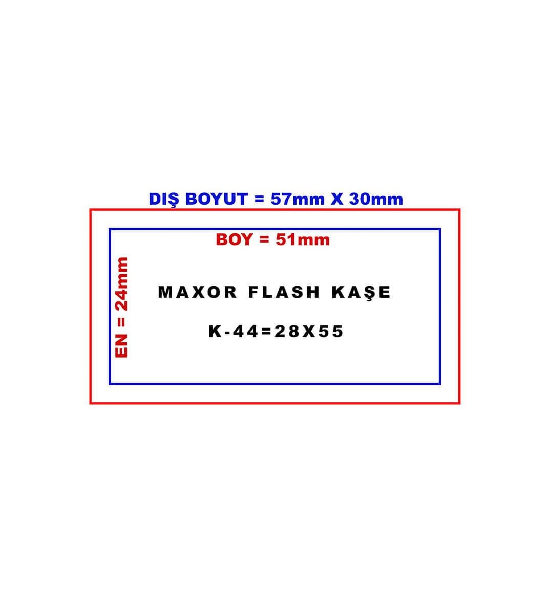 Maxor K-44 28x55 Flash Sistem Kendinden Mürekkepli Kaşe Teknobutik.com'da
