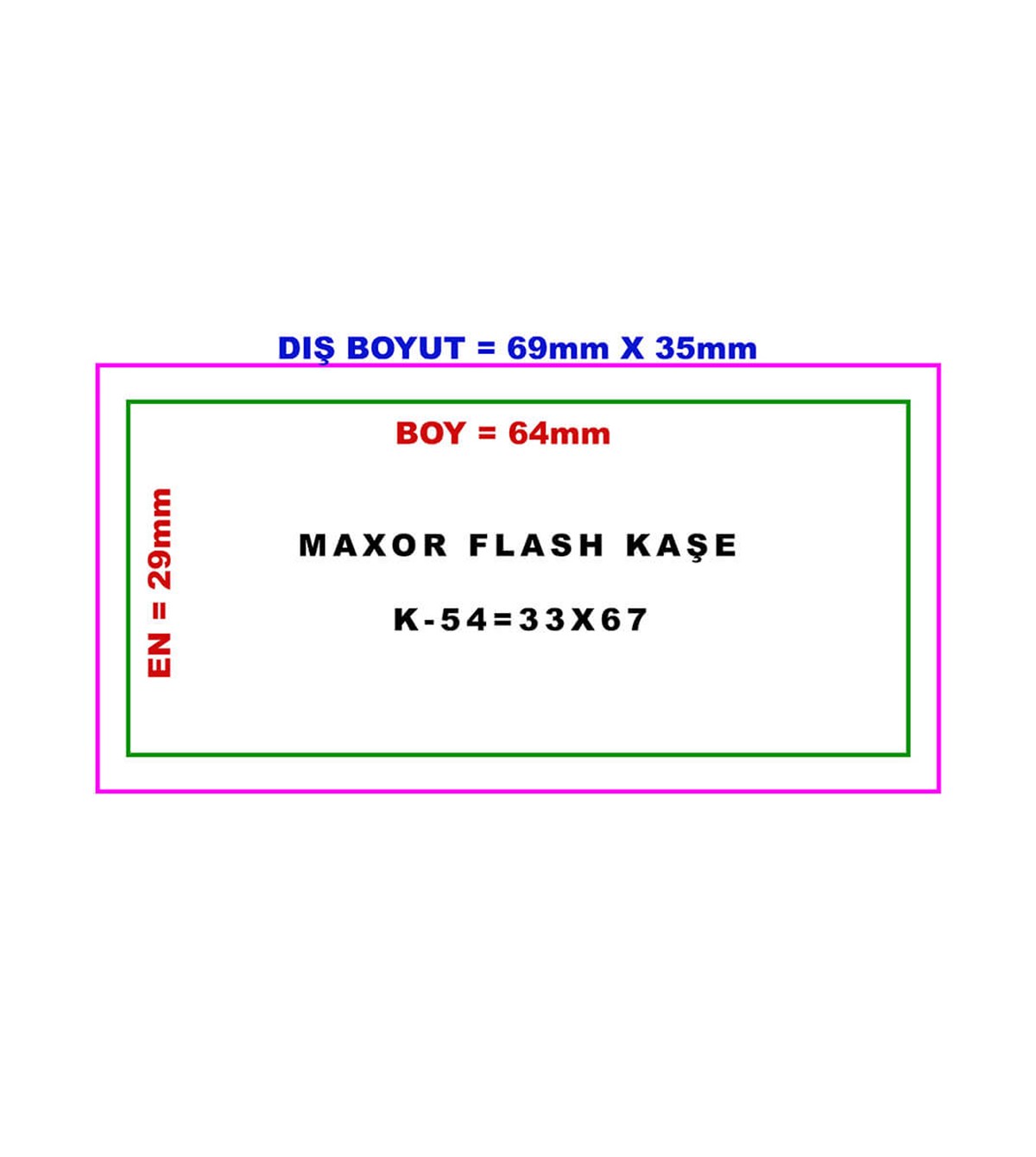 Maxor K-54 33x67 Kendinden Mürekkepli Kaşe Teknobutik.com'da