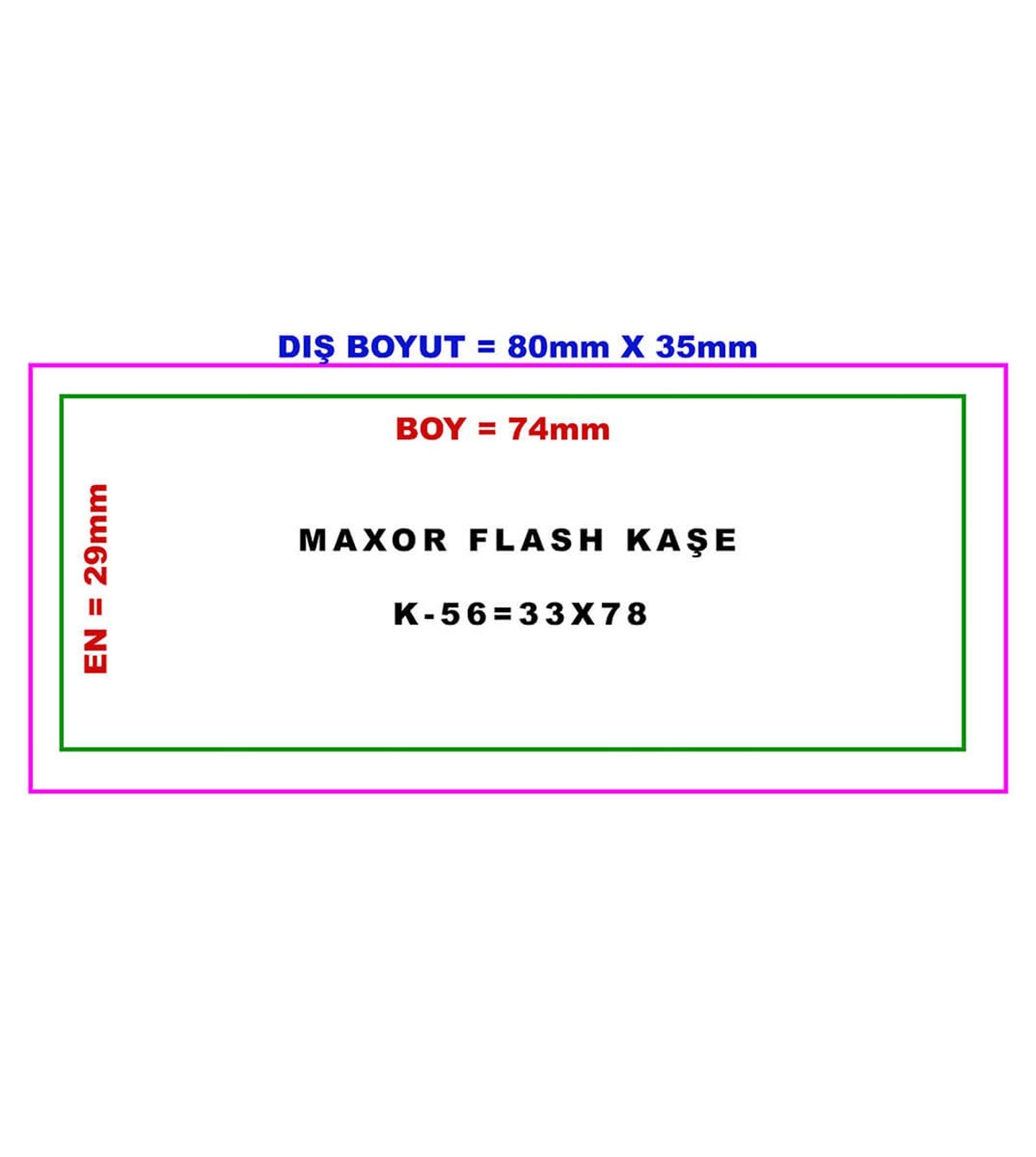 Maxor K-56 33x78 Kendinden Mürekkepli Kaşe Teknobutik.com'da