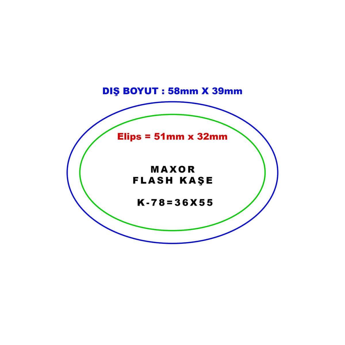 Maxor K-78 Oval 32mmx51 Kendinden Mürekkepli Kaşe Teknobutik.com'da