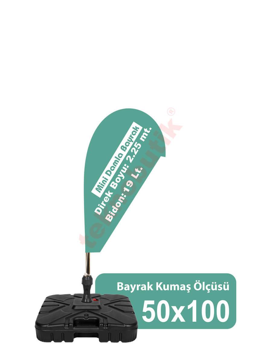 Mini Damla Yelken Bayrak Baskılı 50cm x 100cm Teknobutik.com'da