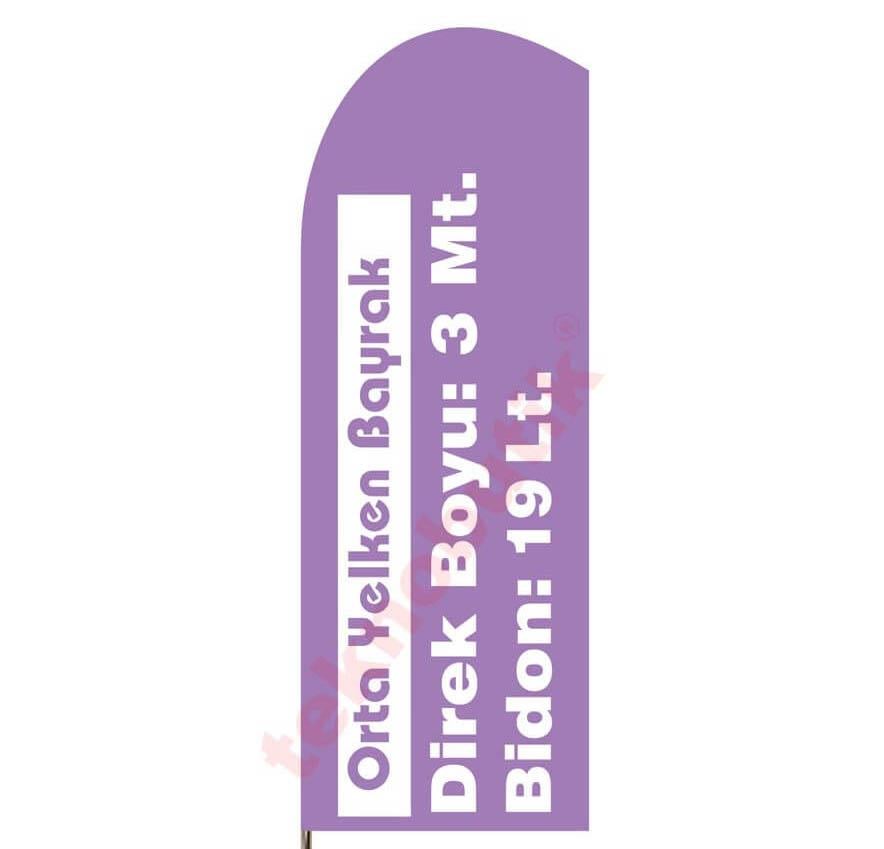 Orta Yelken Bayrak Baskılı 75cm x 200cm Teknobutik.com'da