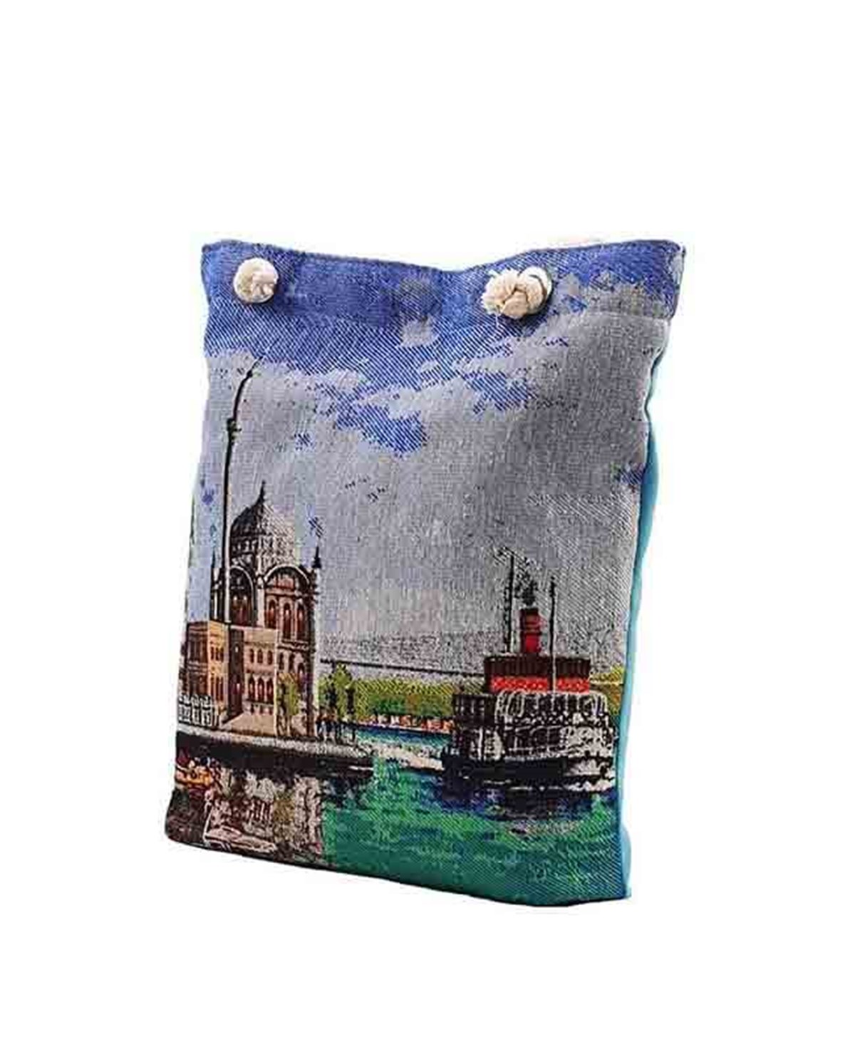 Ortaköy Camii Desenli Goblen Dokum Heybe Çanta