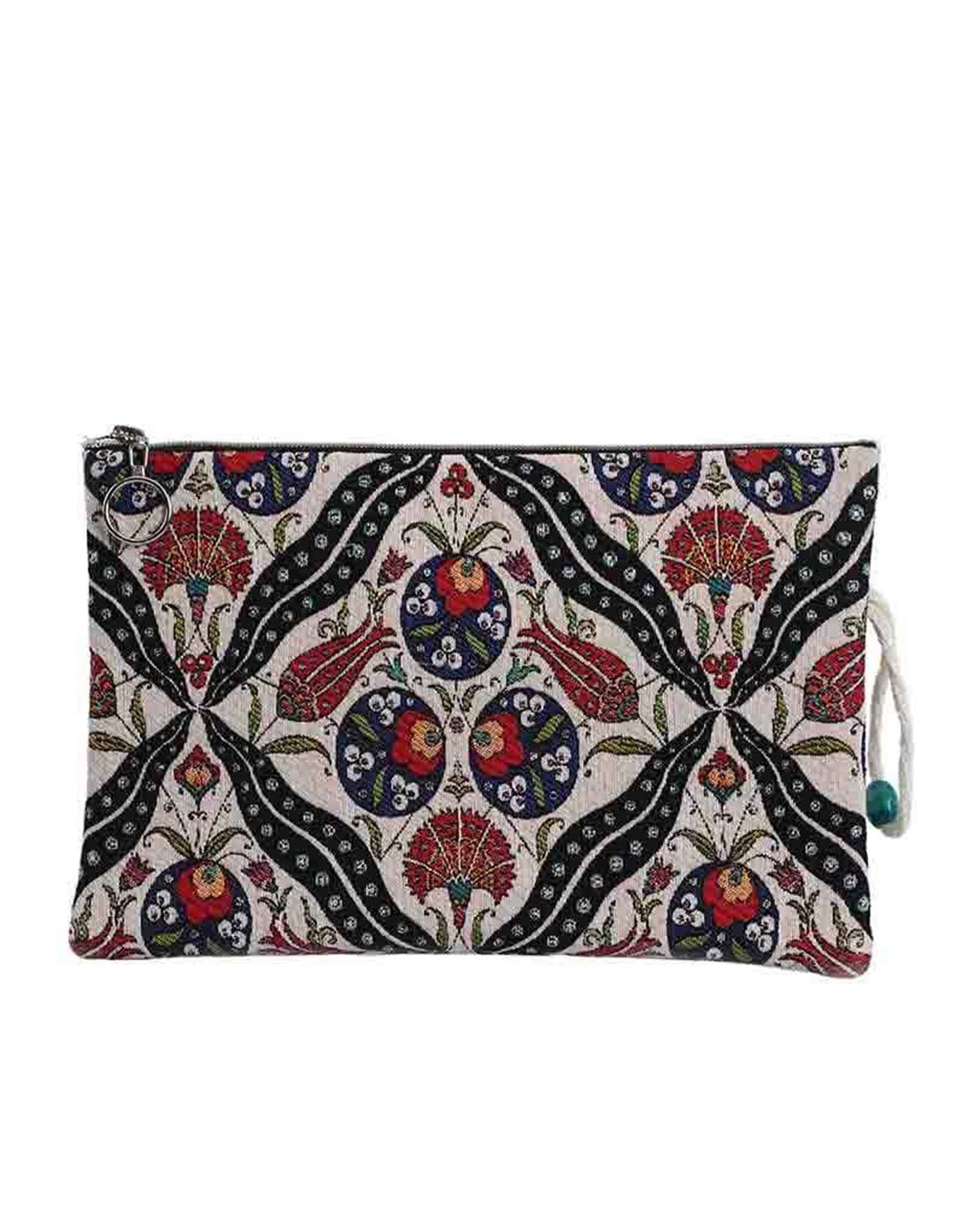 Osmanlı Desenli Goblen Dokuma Makyaj Çantası (Clutch)
