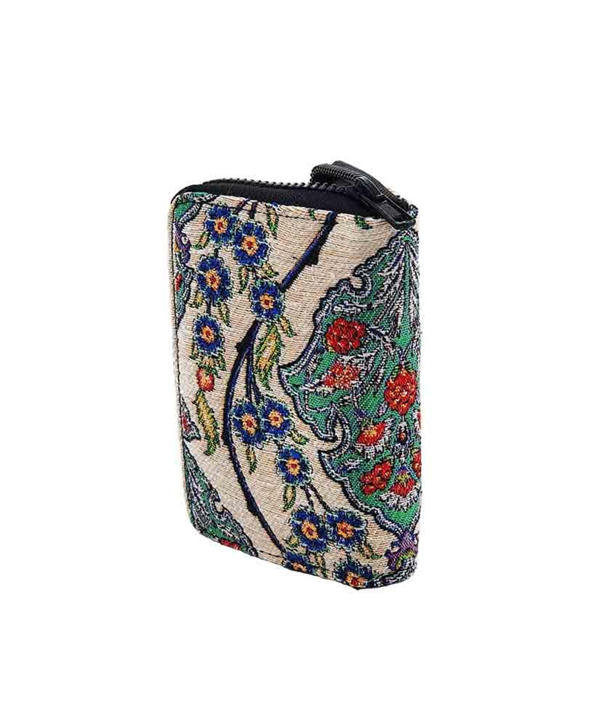 Osmanlı Motifli Çini Desenli Fermuarlı Kart ve Para Cüzdanı