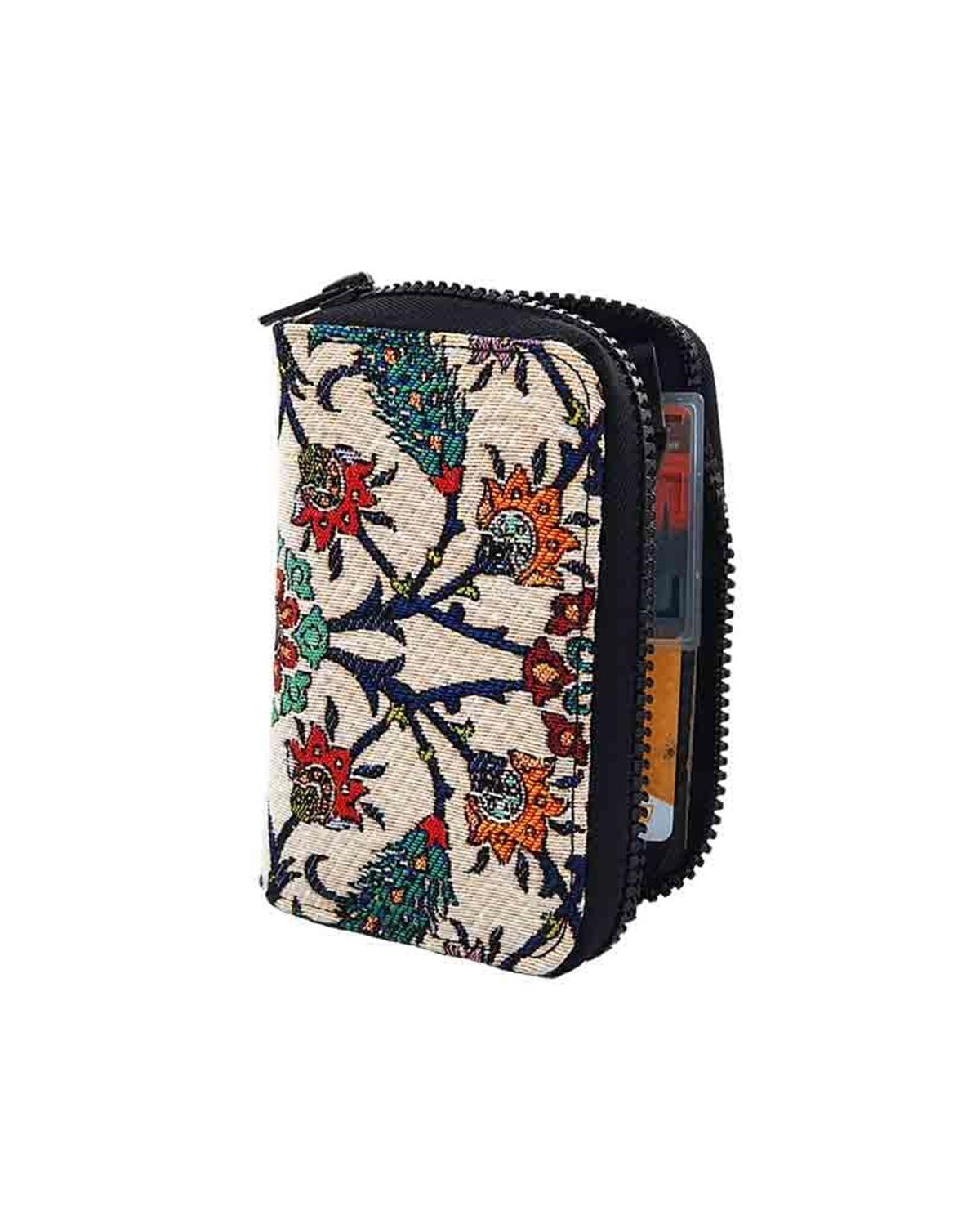 Osmanlı Motifli Çini Desenli Para, Bozuk Para ve Kartlıklı El Cüzdanı