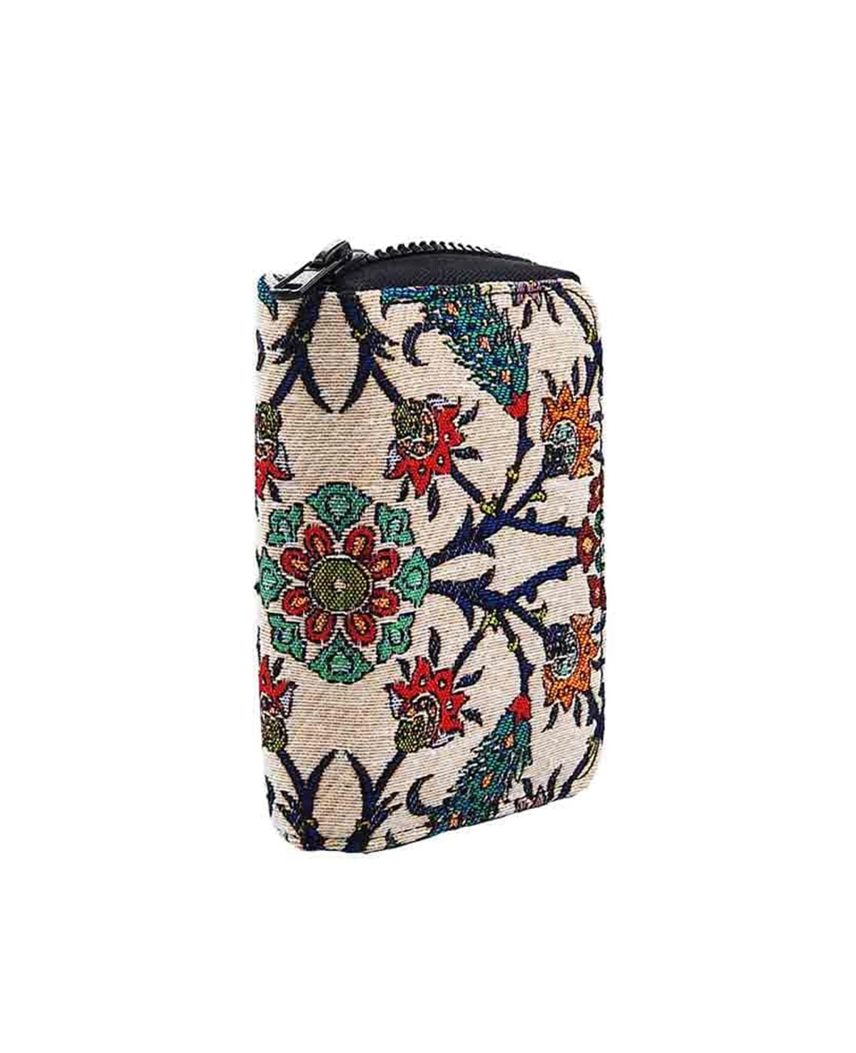 Osmanlı Motifli Çini Desenli Para, Bozuk Para ve Kartlıklı El Cüzdanı