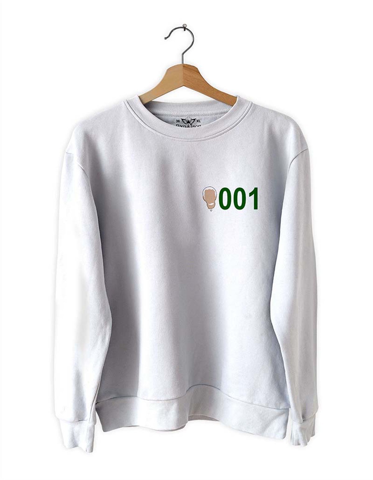 Oyuncu No: 001S-Quid-G-ame-  Basklı Slim Fit Pamuk Sweatshirt