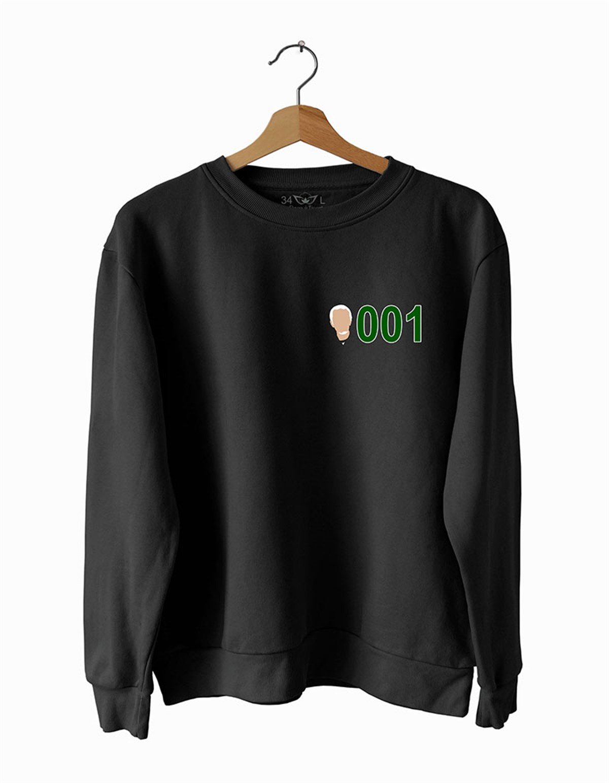 Oyuncu No: 001S-Quid-G-ame-  Basklı Slim Fit Pamuk Sweatshirt
