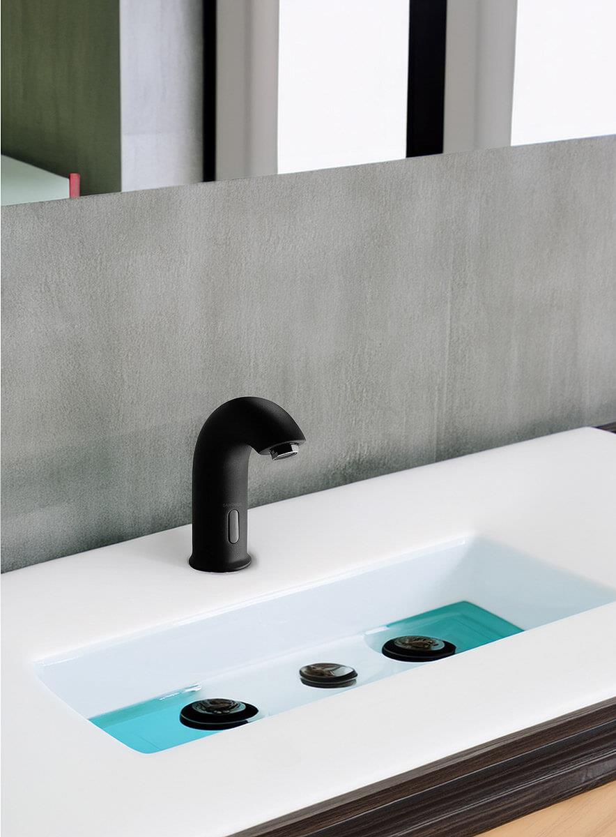 Siyah Çift Su Girişli Fotoselli Venüs Lavabo Bataryası Teknobutik.com'da