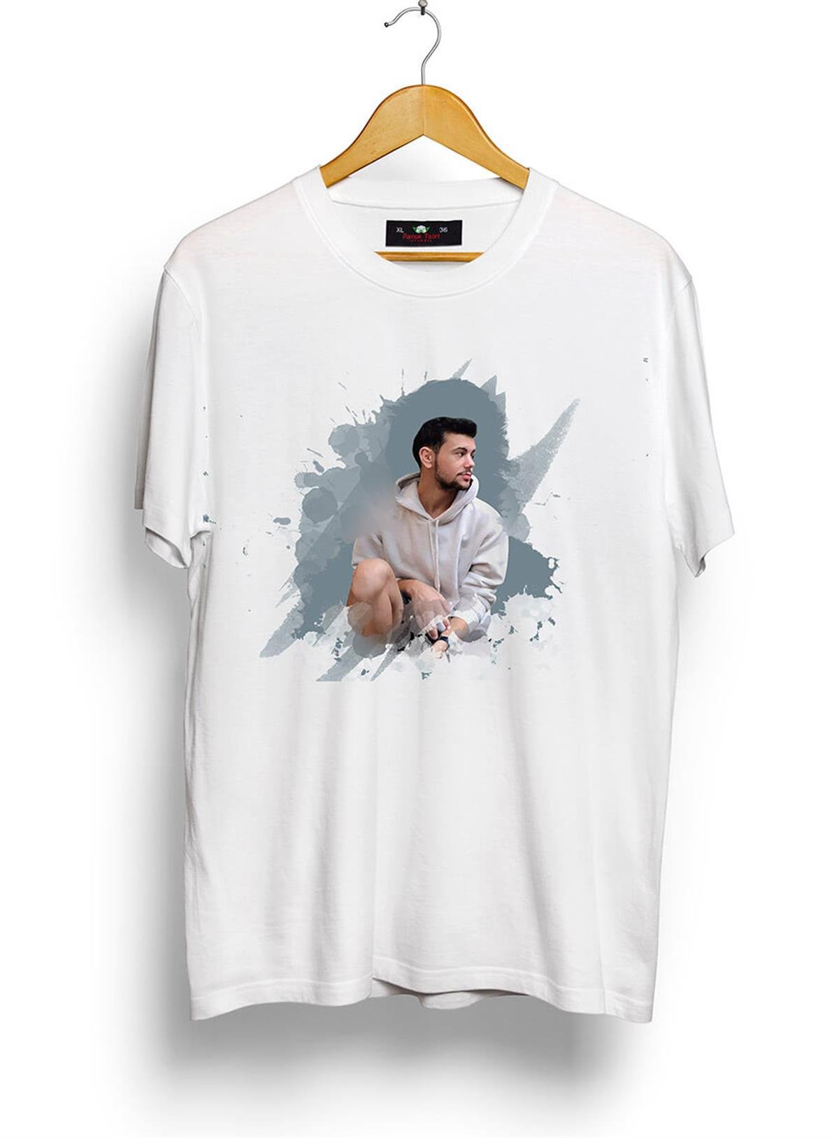 Sulu Boya Tasarımlı Özel Baskılar 55 Oversize Kalıp T-shirt Teknobutik.com'da