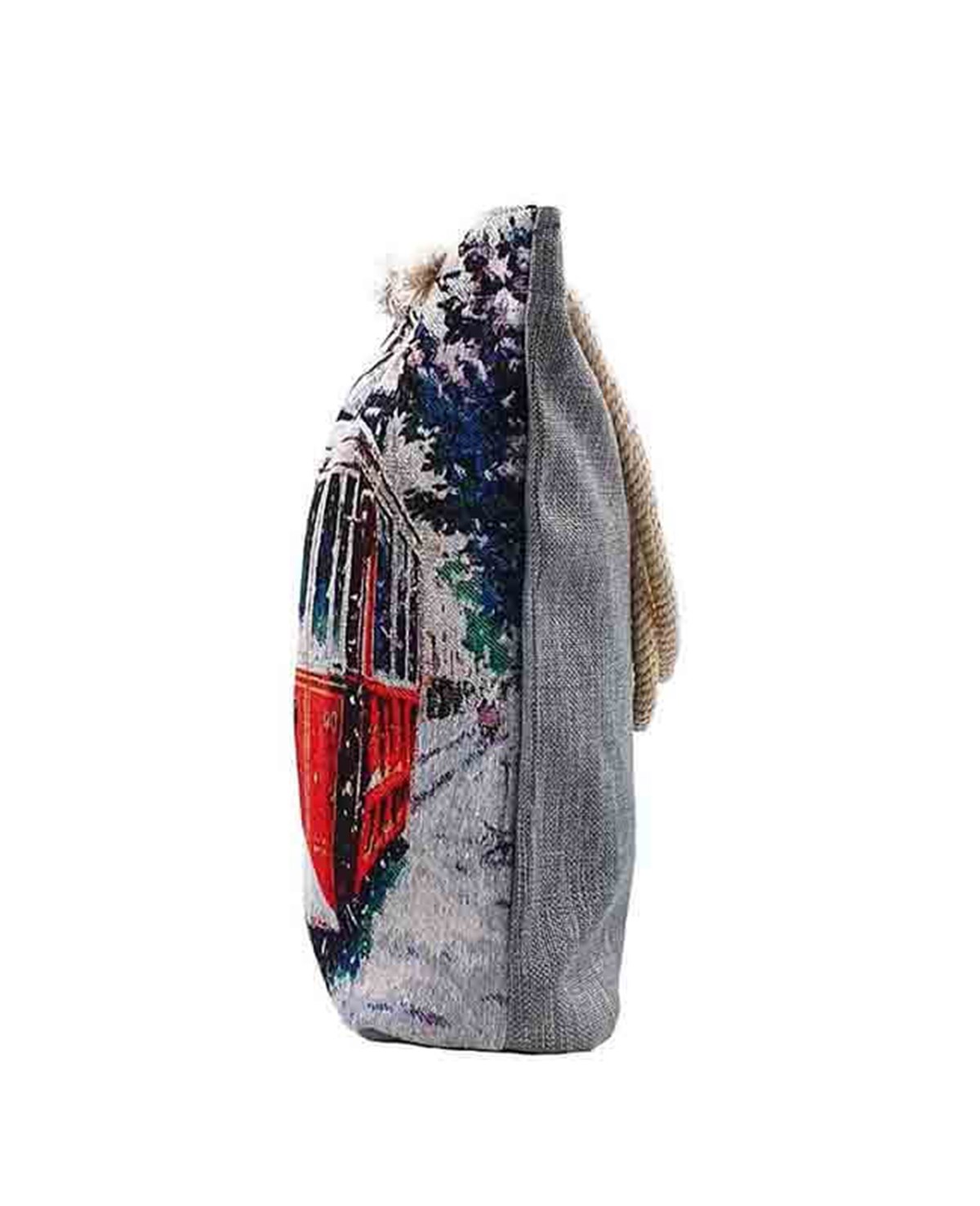 Taksim Tranvay Desenli Goblen Dokuma Heybe Çanta