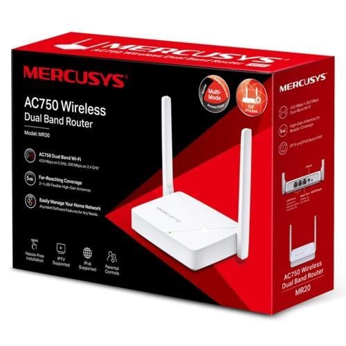 TP-Link Mercusys MR20 AC750 Dual-Band Wi-Fi Router Teknobutik.com'da