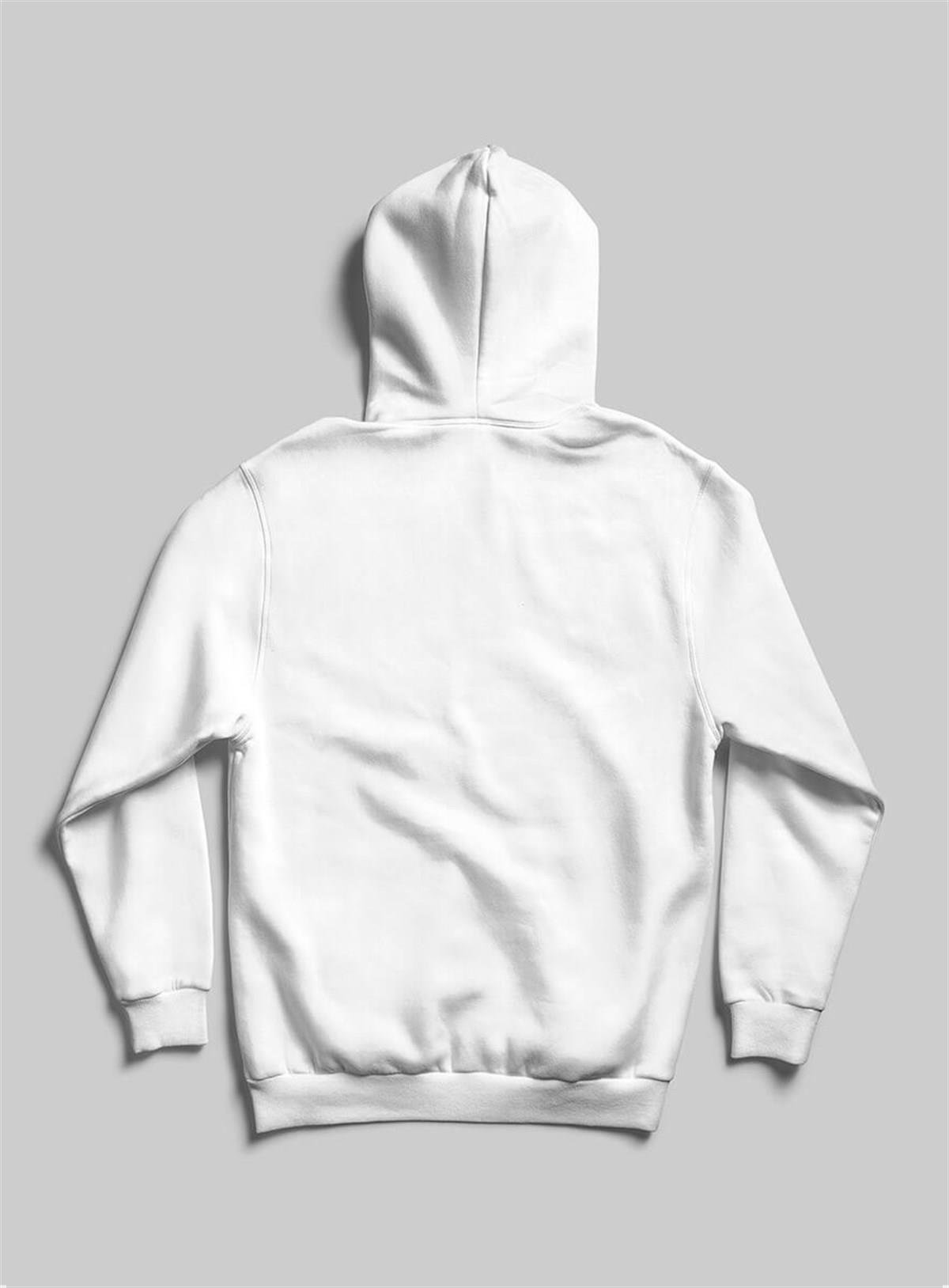 Türk Bayrağı Baskılı Üç iplik Fermuarsız Kapşonlu Hoodie Teknobutik.com'da