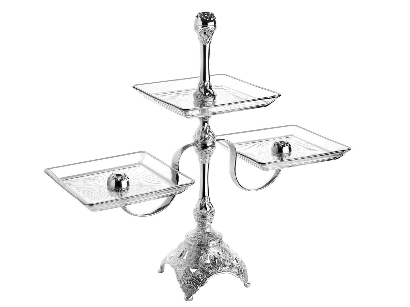 Üçlü Cam Kurabiyelik Tepsisi-Nikel Teknobutik.com'da