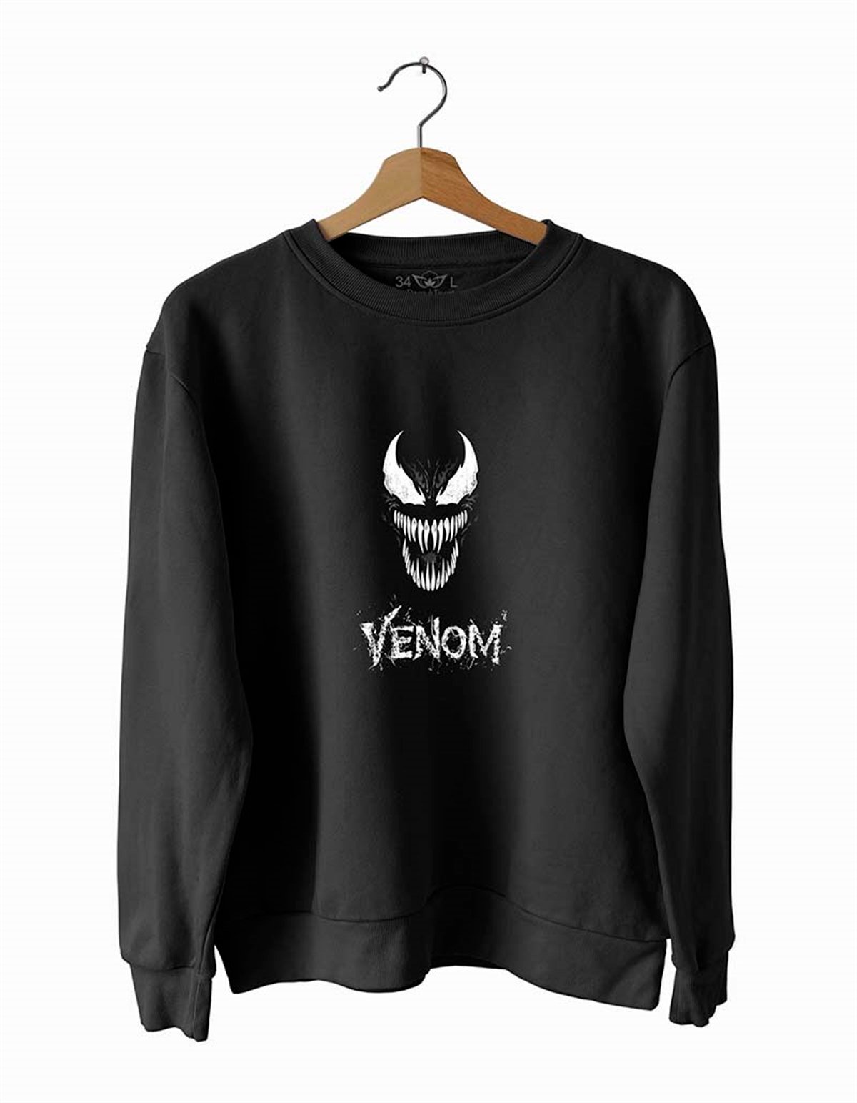 Ven-om Basklı Slim Fit Pamuk Sweatshirt
