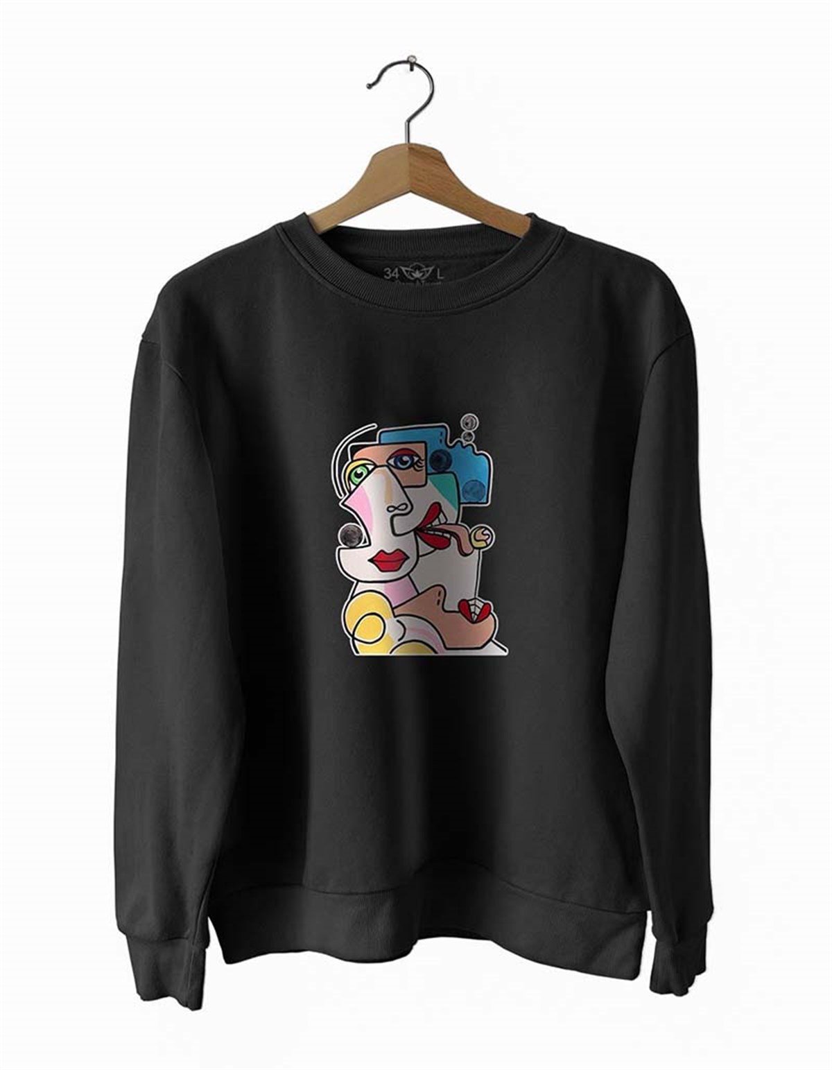 Yüzler 11 Basklı Slim Fit Pamuk Sweatshirt