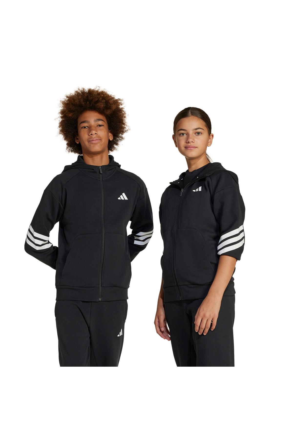 adidas Çocuk  Siyah  Ceket J FI 3S FZ HD JJ4801