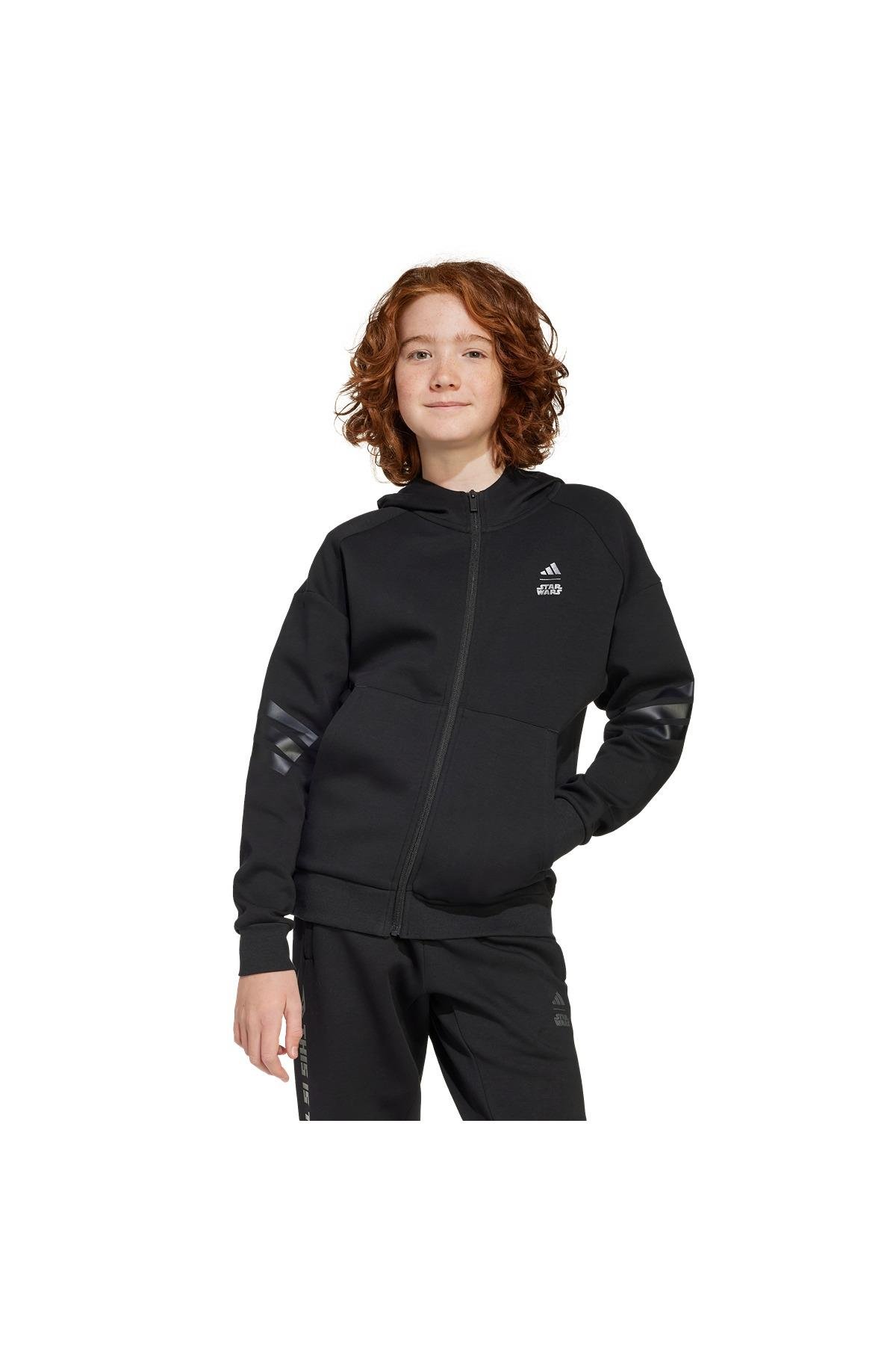 adidas Çocuk Siyah  Ceket J SW MNDO TT JF3634