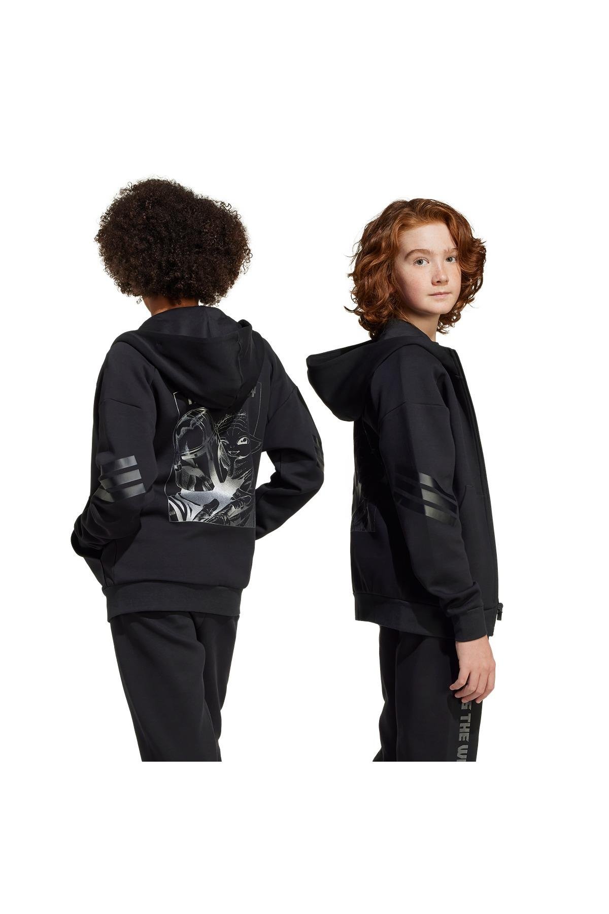 adidas Çocuk Siyah  Ceket J SW MNDO TT JF3634