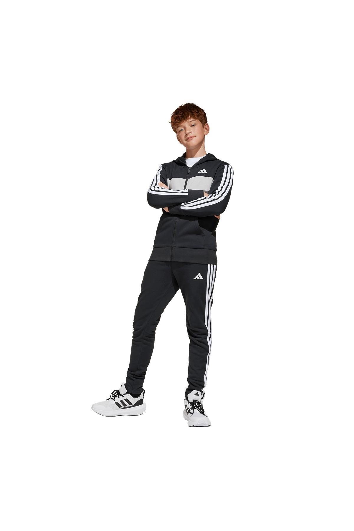 adidas Çocuk  Siyah  Eşofman J 3S TIB FL TS JC7520
